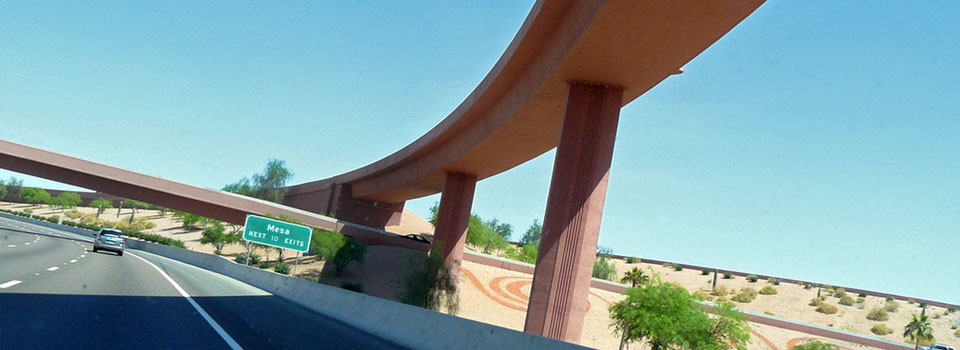 Freeway overpass entering Mesa
